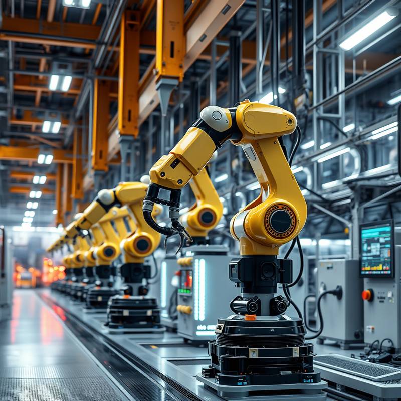 Illustration of automated manufacturing processes, representing Global Manufacturing's digital transformation.