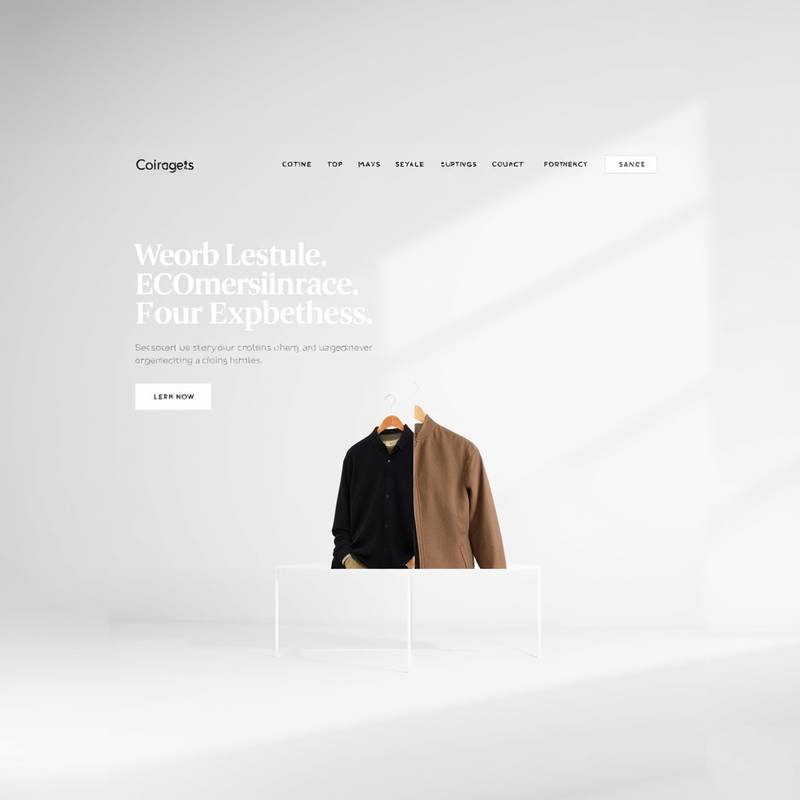 Screenshot of a modern e-commerce website designed for a clothing brand.