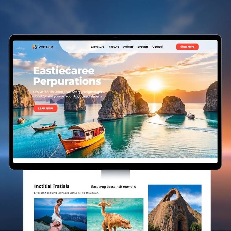 Screenshot of a visually appealing website for a travel agency showcasing exotic destinations.